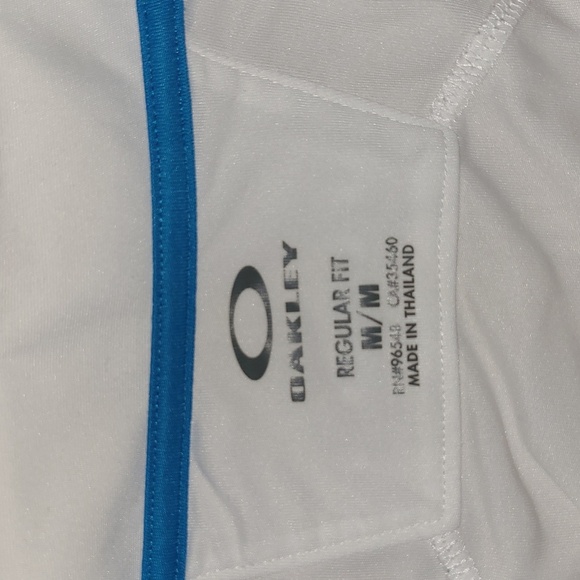 Oakley Men's Polo Shirt - White, Red, and Blue - Picture 3 of 4